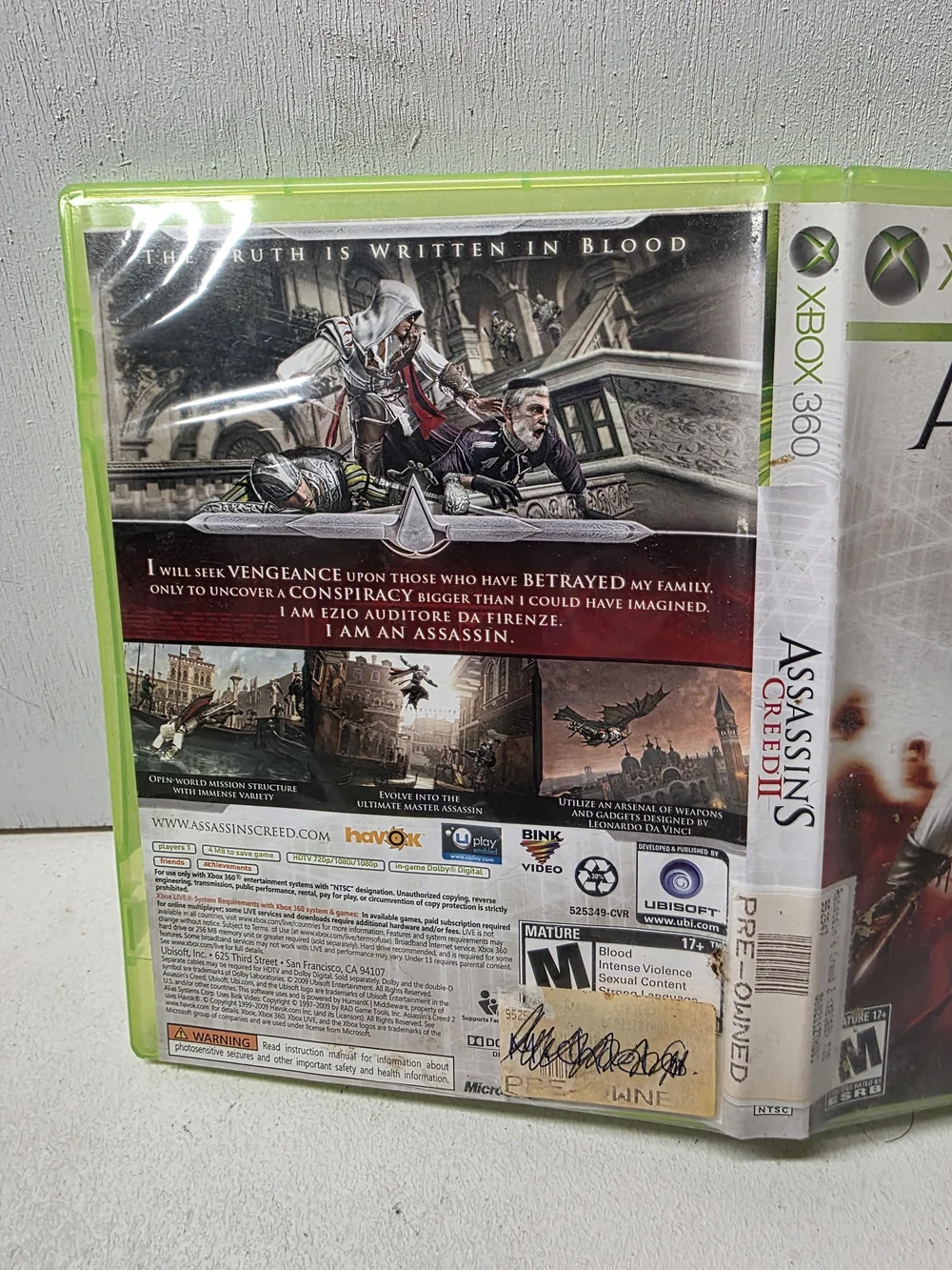 Assassin's Creed II Xbox 360 2009 CIB Complete w/ Manual Disc Ubisoft Tested